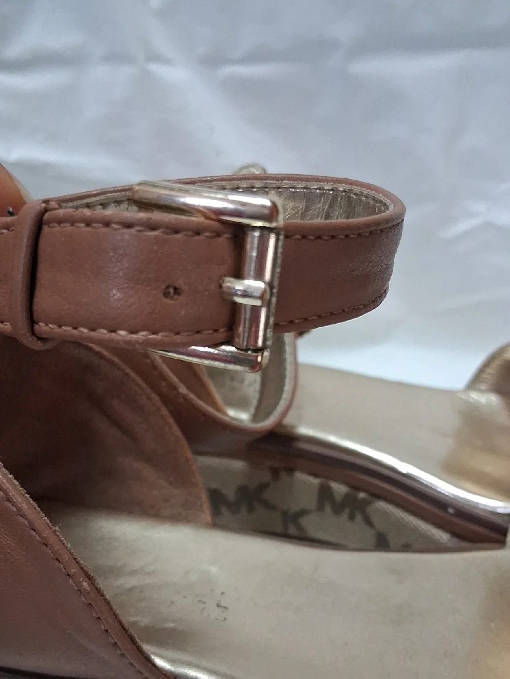Michael Kors Brown/Tan Platform Ankle-Strap Sandals Size 12 Toddler Girl